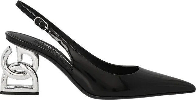 Dolce & Gabbana DG Logo Pointed-Toe Slingback Pumps