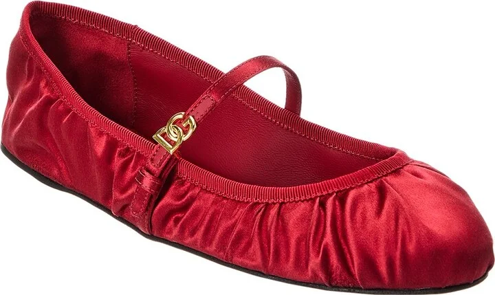 Dolce & Gabbana Dg Logo Satin Flat