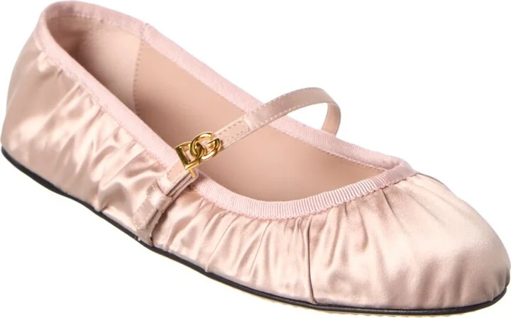 Dolce & Gabbana Dg Logo Satin Flat
