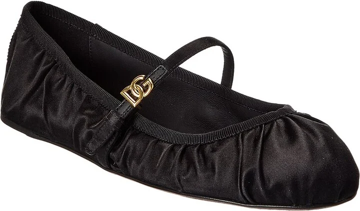 Dolce & Gabbana Dg Logo Satin Flat