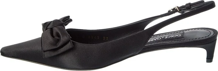 Dolce & Gabbana Dg Logo Satin Slingback Pump - Image 2