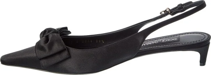 Dolce & Gabbana Dg Logo Satin Slingback Pump - Image 2