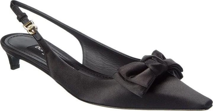 Dolce & Gabbana Dg Logo Satin Slingback Pump