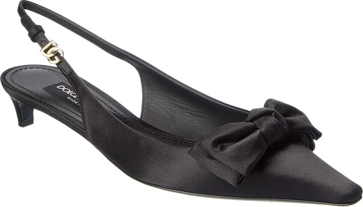 Dolce & Gabbana Dg Logo Satin Slingback Pump