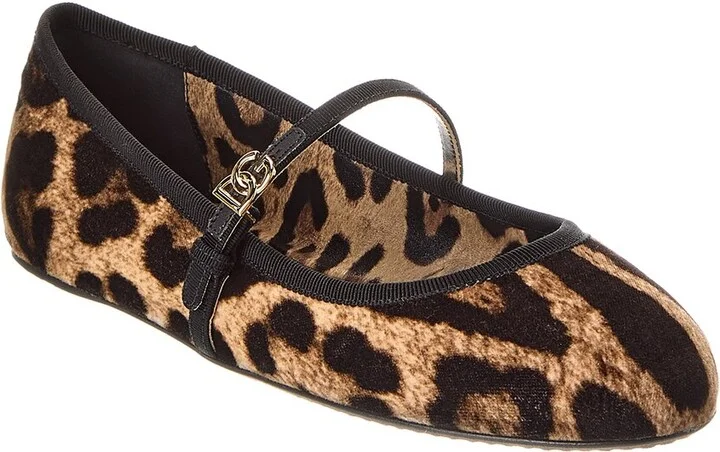 Dolce & Gabbana Dg Logo Velvet Ballet Flat