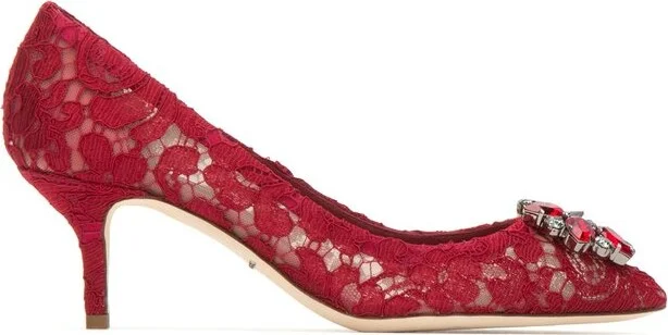 Dolce & Gabbana Embellished Lace Pumps