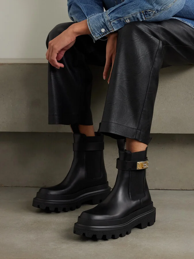 Dolce & Gabbana - Embellished Leather Chelsea Boots - Black - Image 2