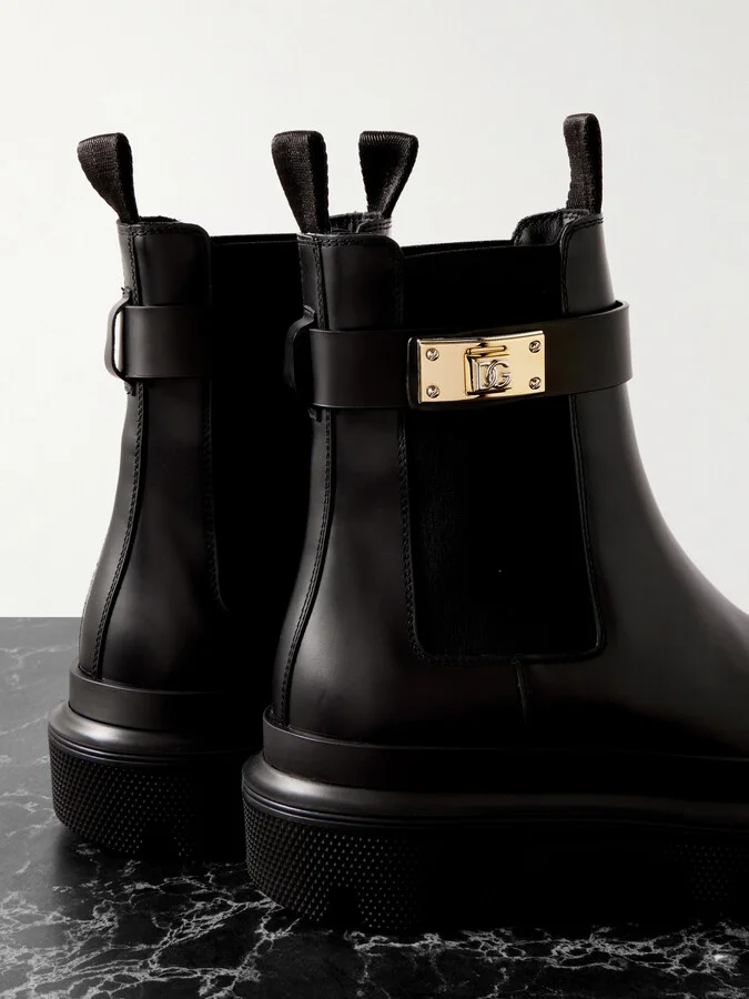 Dolce & Gabbana - Embellished Leather Chelsea Boots - Black - Image 4