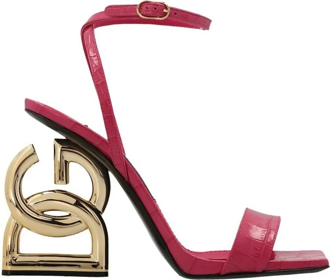 Dolce & Gabbana Embossed DG Heel Sandals
