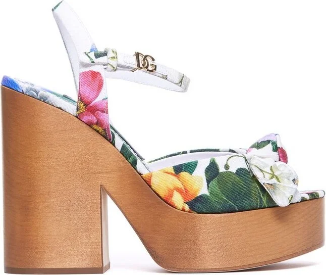 Dolce & Gabbana Floral Printed Platform Sandals