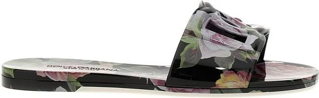 Dolce & Gabbana Floral Printed Round Toe Slides