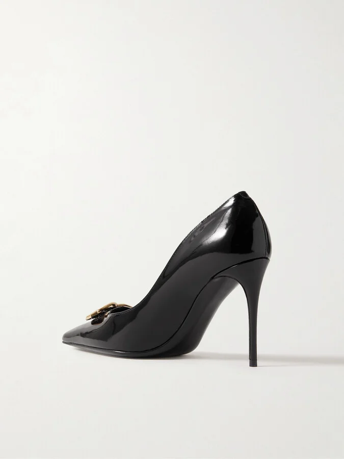 Dolce & Gabbana - Formale Embellished Patent-leather Point-toe Pumps - Black - Image 3