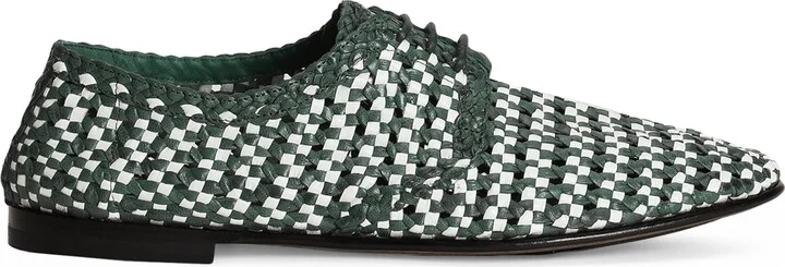 Dolce & Gabbana Goatskin Woven Derby Shoes