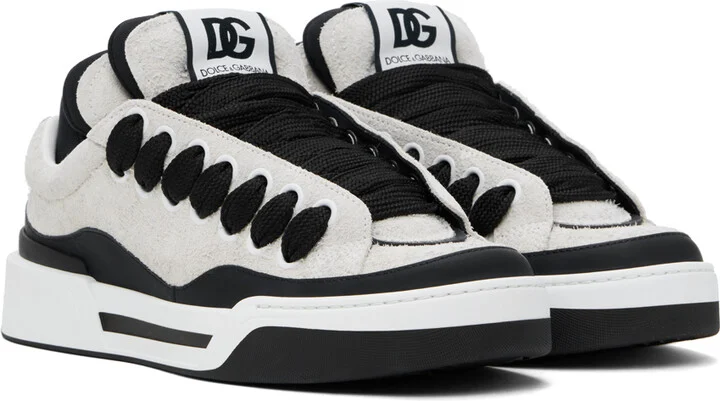 Dolce&Gabbana Gray & Black New Roma Sneakers - Image 4