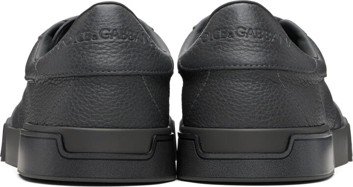 Dolce&Gabbana Gray Calfskin Portofino Yacht Sneakers - Image 2