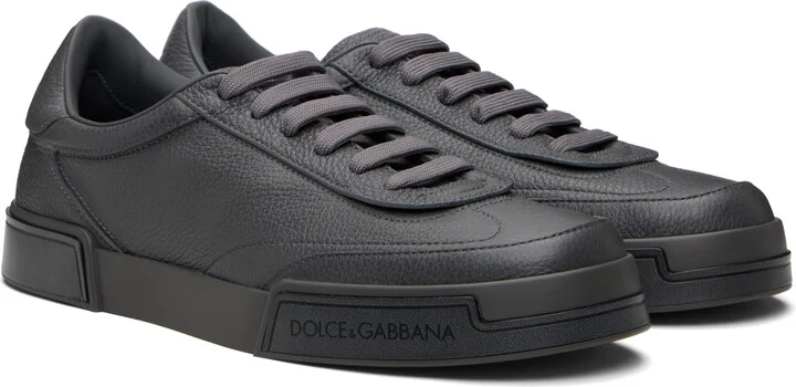 Dolce&Gabbana Gray Calfskin Portofino Yacht Sneakers - Image 4