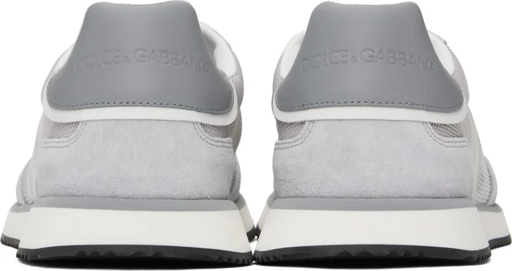 Dolce&Gabbana Gray Mixed-Material 'DG' Cushion Sneakers - Image 2