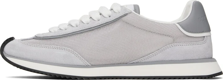 Dolce&Gabbana Gray Mixed-Material 'DG' Cushion Sneakers - Image 3