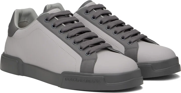 Dolce&Gabbana Gray Portofino Light Sneakers - Image 4
