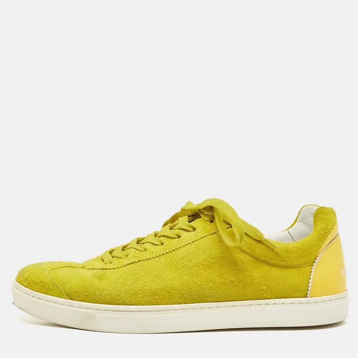 Dolce & Gabbana Green Suede and Leather Low Top Sneakers Size 43