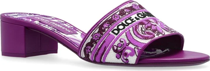 Dolce & Gabbana Heeled Mules With 'majolica' Pattern - Image 4