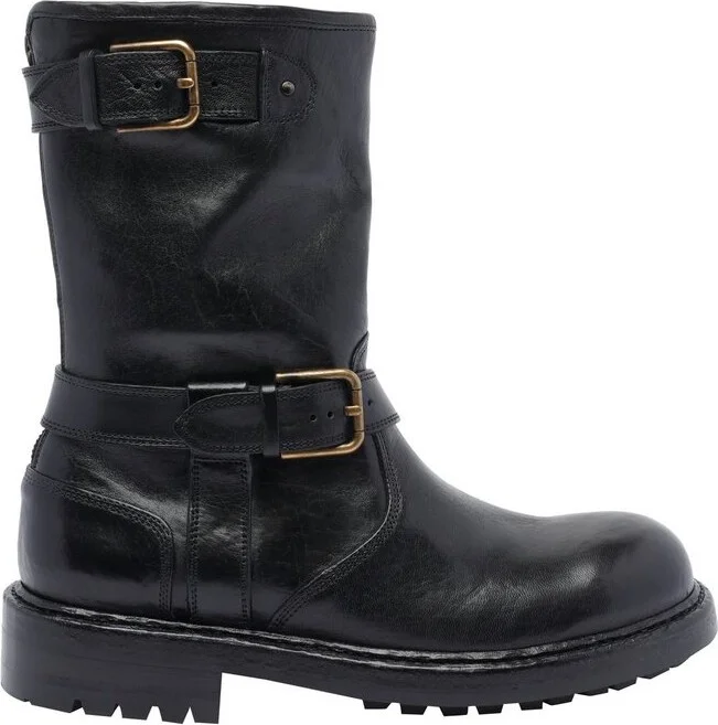 Dolce & Gabbana Horseride Round Toe Biker Boots