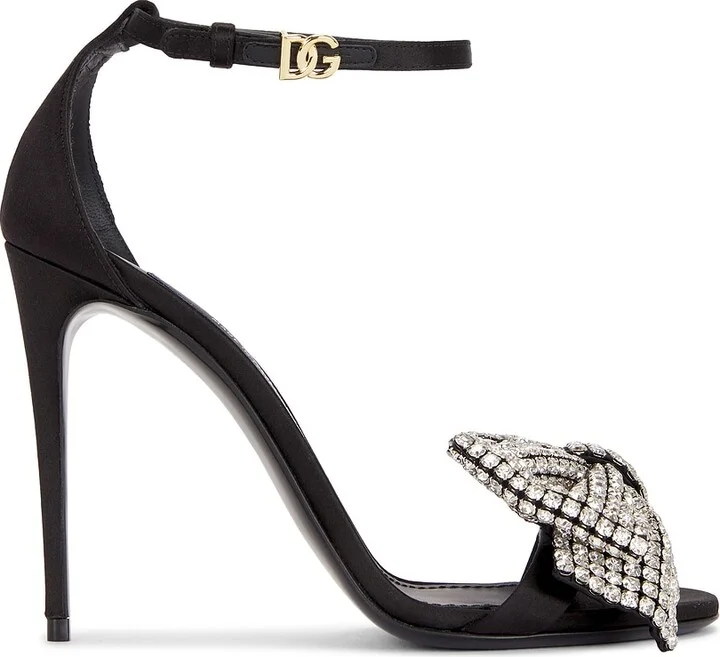 Dolce & Gabbana Keira Bow Sandal in Black