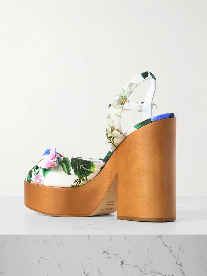 Dolce & Gabbana - Keira Floral-print Canvas Platform Sandals - Multi - Image 3