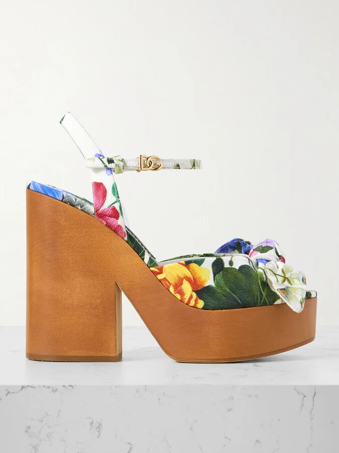 Dolce & Gabbana - Keira Floral-print Canvas Platform Sandals - Multi