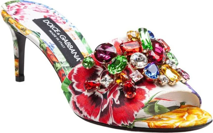 Dolce & Gabbana Keira Mule In Brocade With Flower Print - Image 2