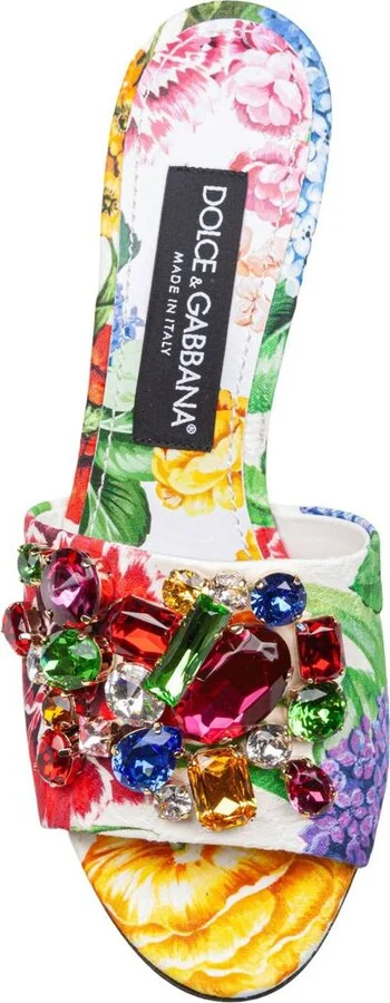 Dolce & Gabbana Keira Mule In Brocade With Flower Print - Image 3