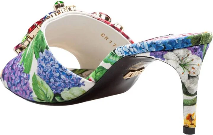 Dolce & Gabbana Keira Mule In Brocade With Flower Print - Image 4
