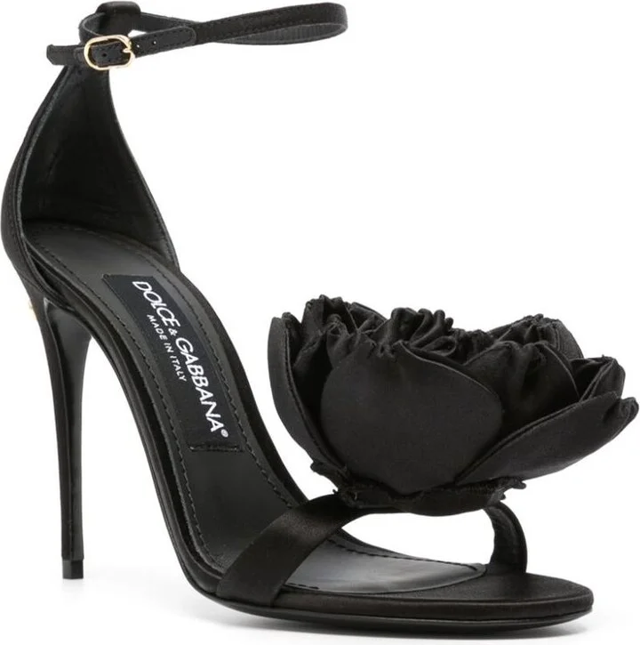 Dolce & Gabbana Keira Satin Heel Sandals - Image 2