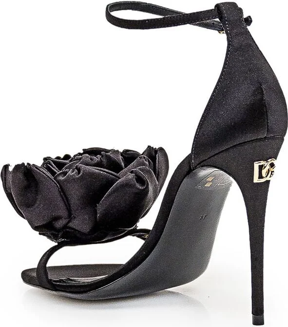 Dolce & Gabbana Keira Satin Heel Sandals - Image 3