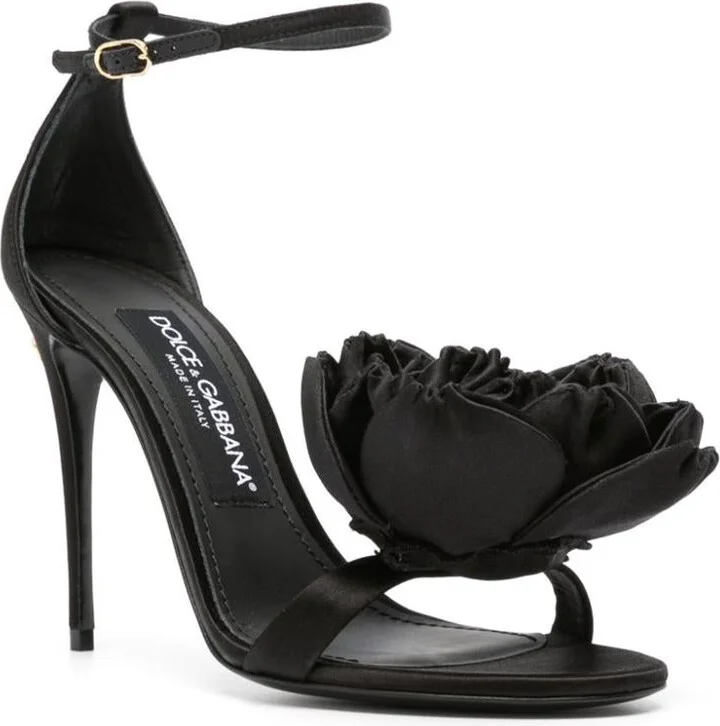 Dolce & Gabbana Keira Satin Heel Sandals - Image 2