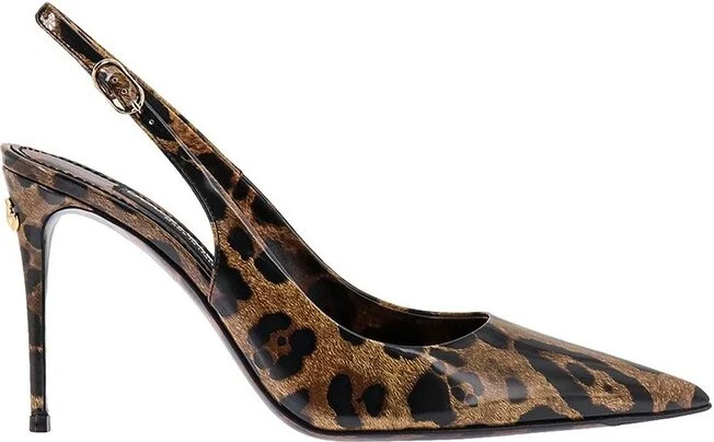 Dolce & Gabbana Kim Leopard-Printed Pointed-Toe Slingbacks