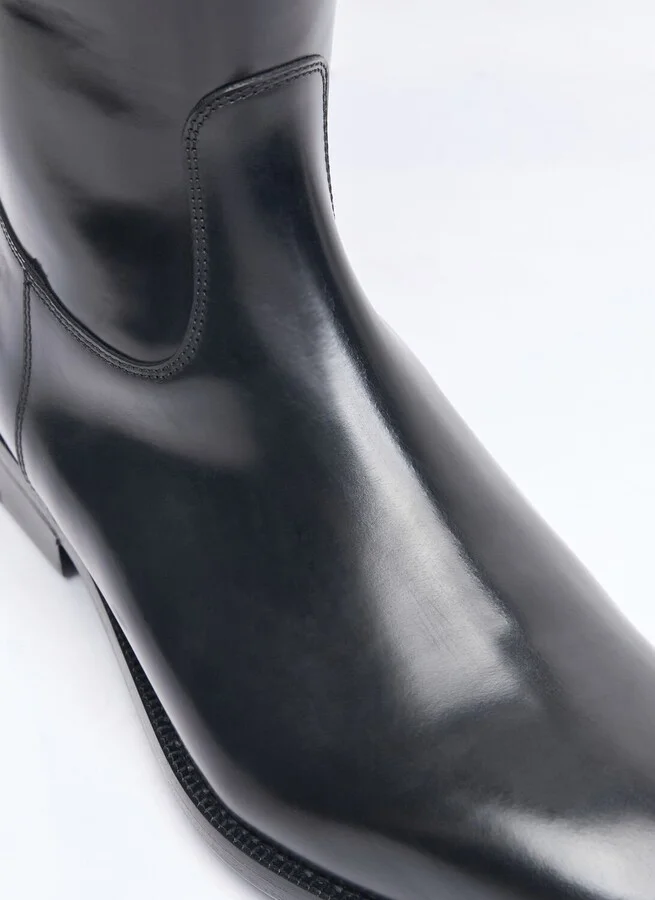 Dolce & Gabbana Knee-high Leather Boots - Man Boots Black Eu - 41 - Image 2