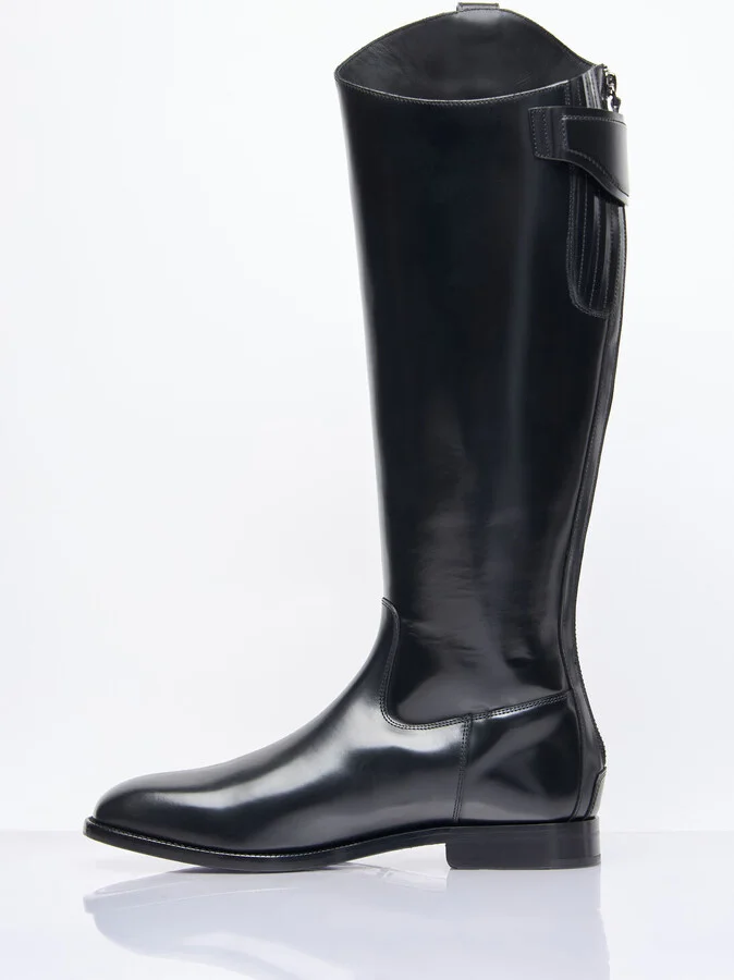 Dolce & Gabbana Knee-high Leather Boots - Man Boots Black Eu - 41 - Image 4
