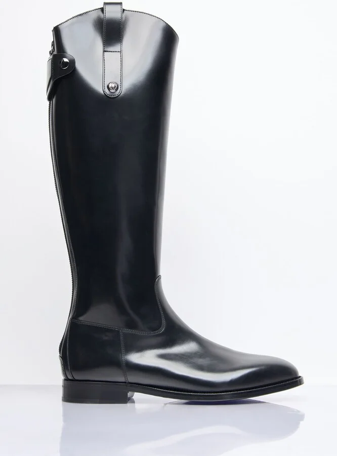 Dolce & Gabbana Knee-high Leather Boots - Man Boots Black Eu - 41