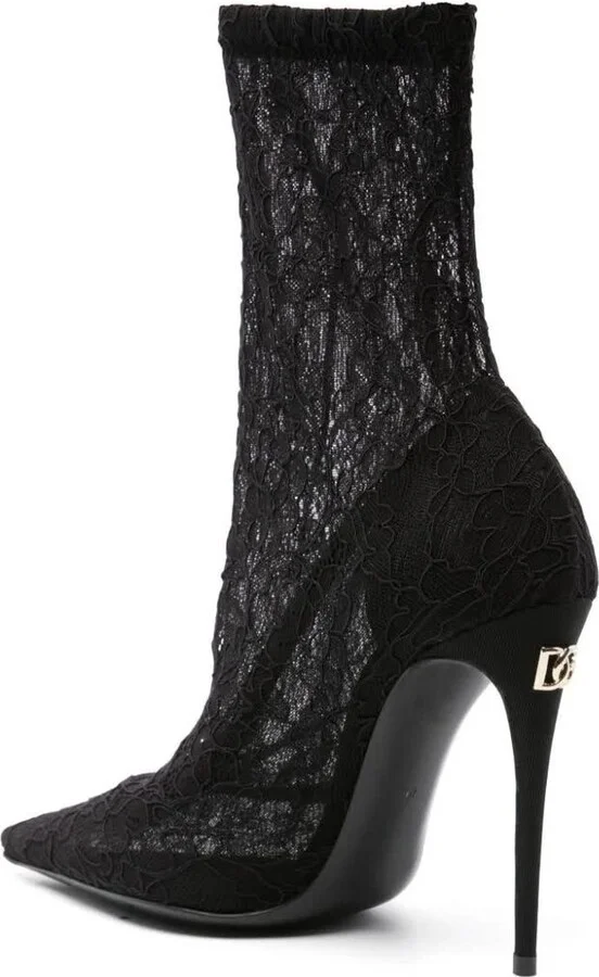 Dolce & Gabbana Lace Ankle Boot Shoes - Image 3
