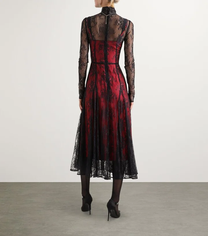 Dolce & Gabbana Lace Contrast Midi Dress - Image 5