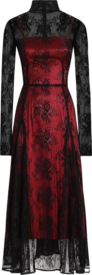 Dolce & Gabbana Lace Contrast Midi Dress
