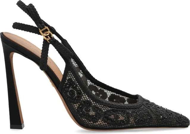 Dolce & Gabbana Lace Detailed Slingback Pumps