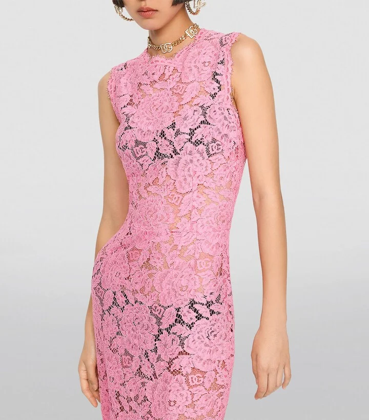 Dolce & Gabbana Lace Midi Dress - Image 5
