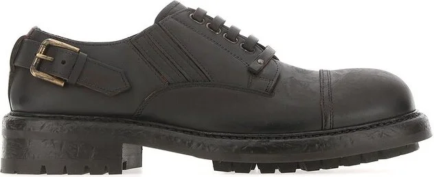 Dolce & Gabbana Lace-Up Buckle Detail Derby Shoes