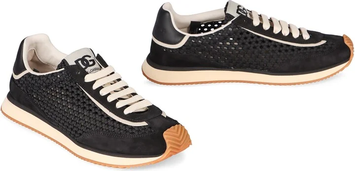 Dolce & Gabbana Leather And Fabric Low-Top Sneakers - Image 3
