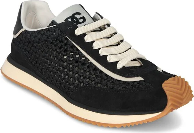 Dolce & Gabbana Leather And Fabric Low-Top Sneakers
