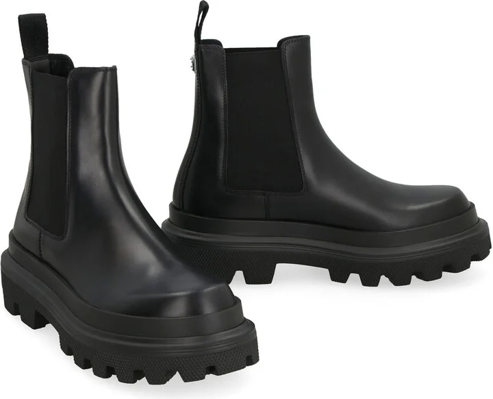 Dolce & Gabbana Leather Chelsea Boots - Image 3