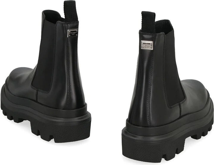 Dolce & Gabbana Leather Chelsea Boots - Image 4