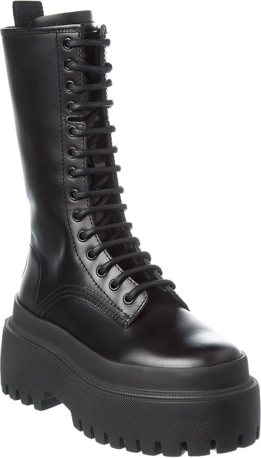 Dolce & Gabbana Leather Combat Boot